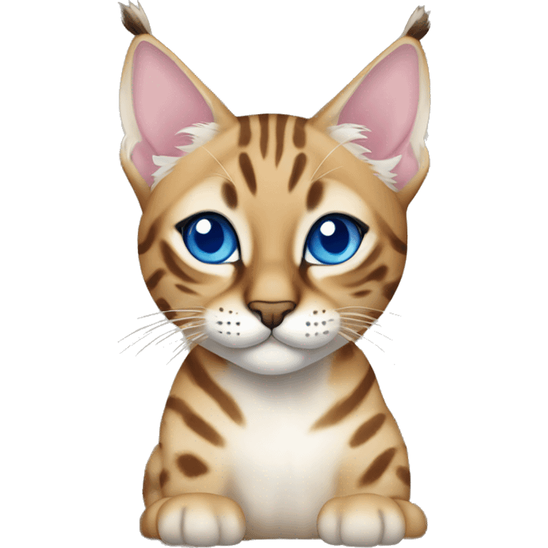 Lynx Bengal cat with Blue eyes sitting emoji