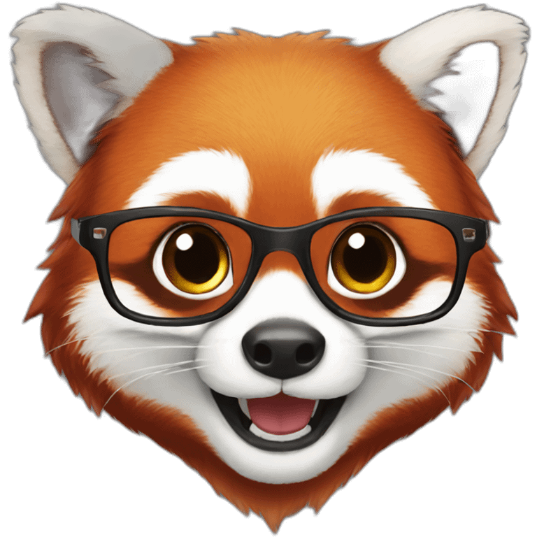 Nerdy red panda emoji