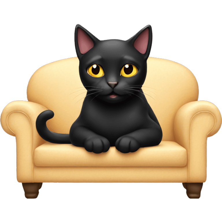 Black cat with sofa emoji