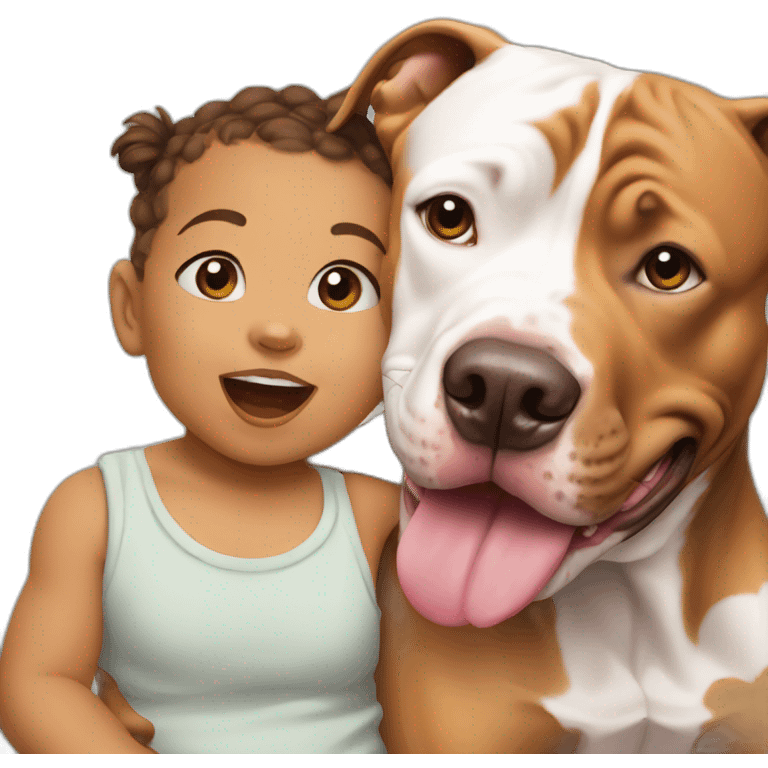 Pitbull carrying toddler in mouth emoji