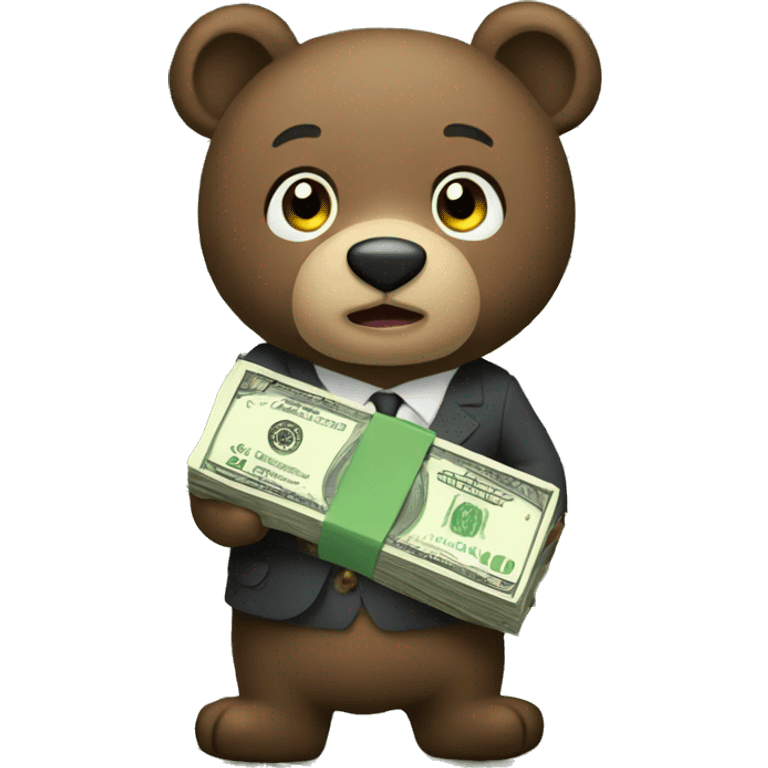 Bear will stack of money emoji