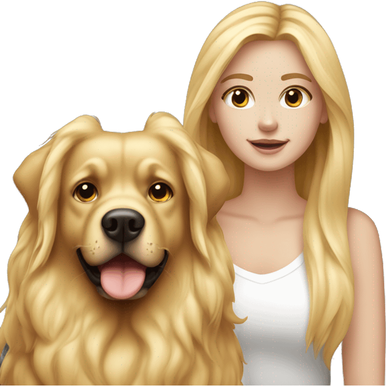 honey blond long hair white girl with red big dog emoji