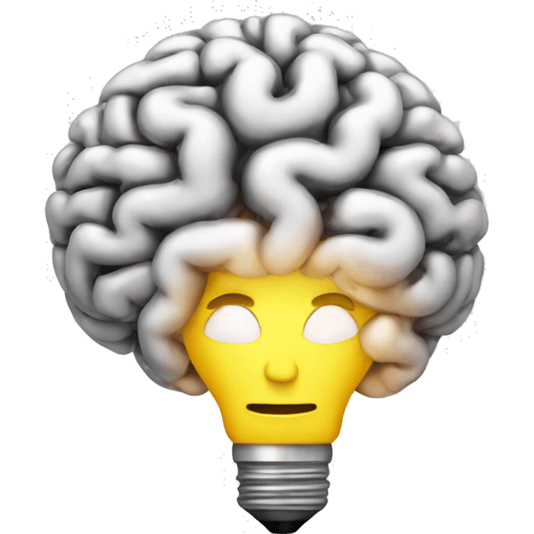 the human brain shaped idea lightbulb emoji