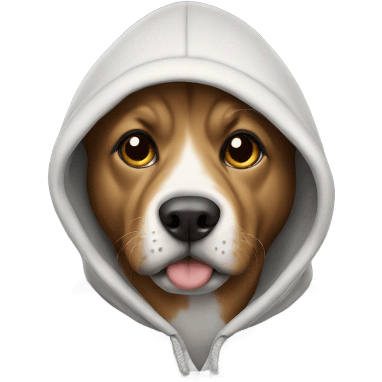 Dog wearing a hoodie emoji