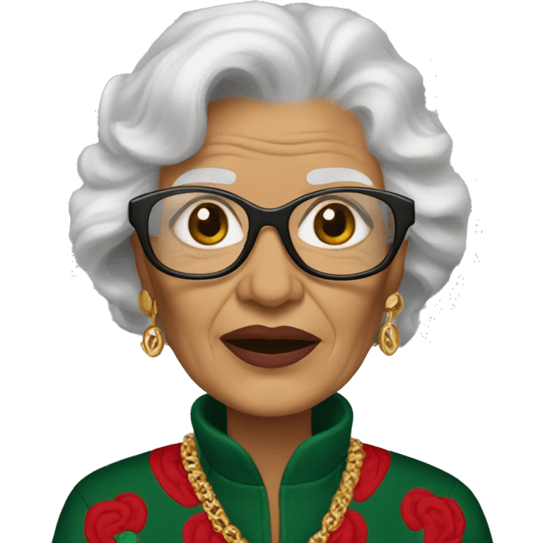 grandma in a gucci ferra emoji