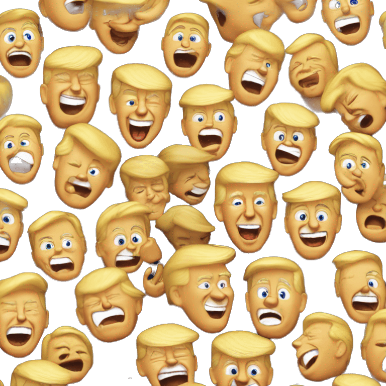 Donald trump laughing make him less yell emoji