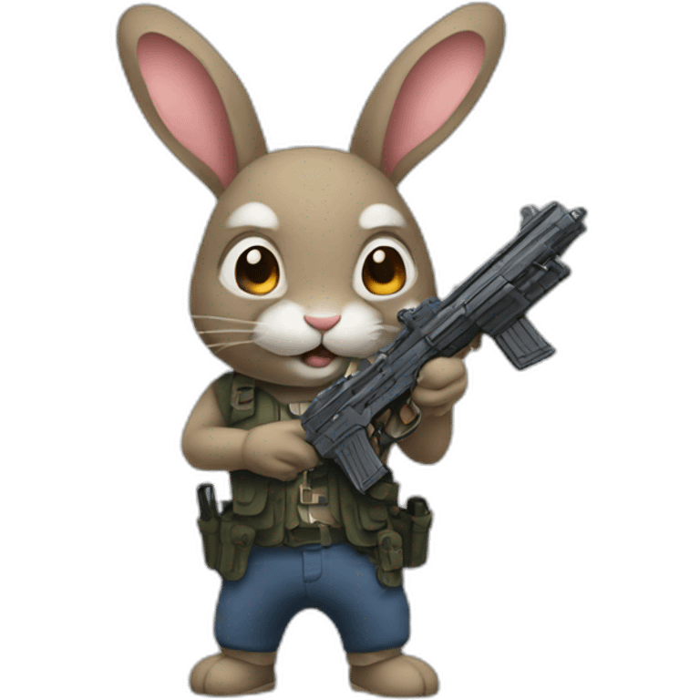 Rabit wearing guns  emoji