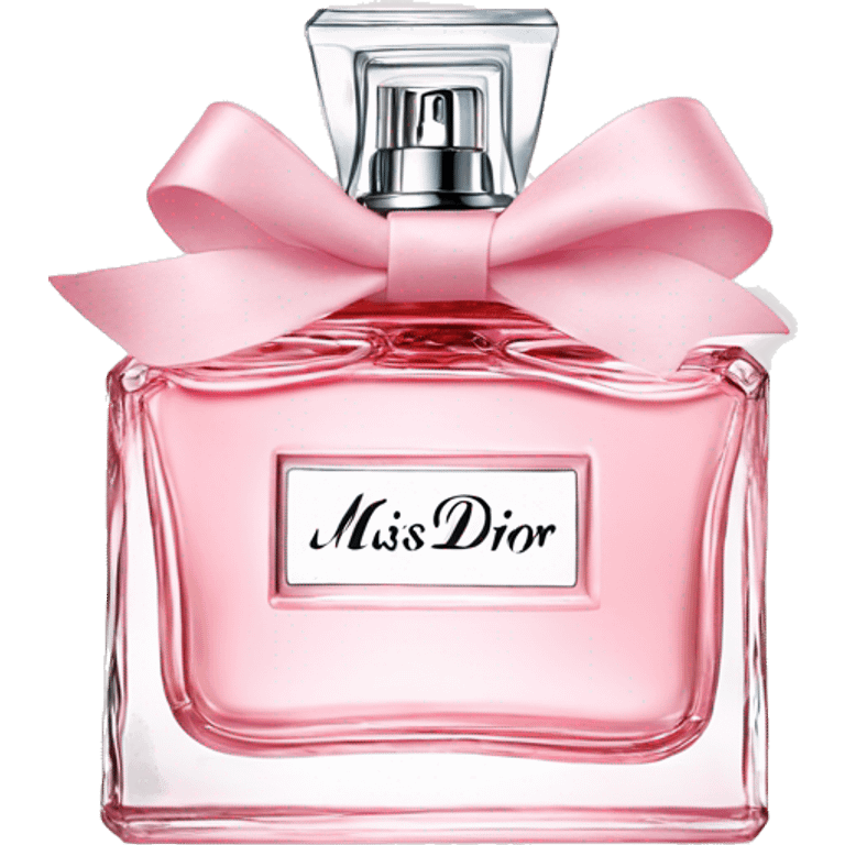 Light pink Miss Dior perfume with bow emoji