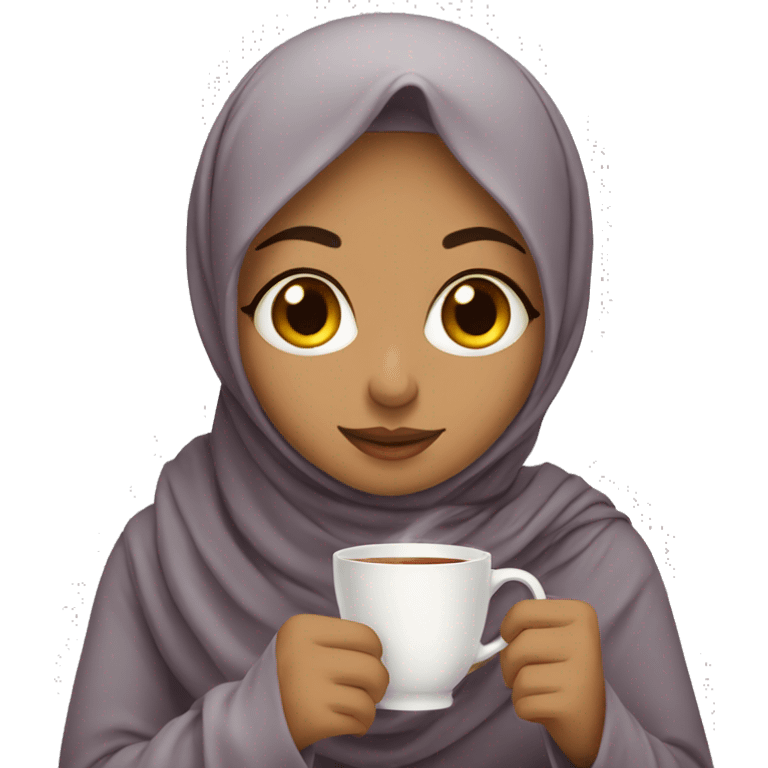 muslim girl sipping tea emoji