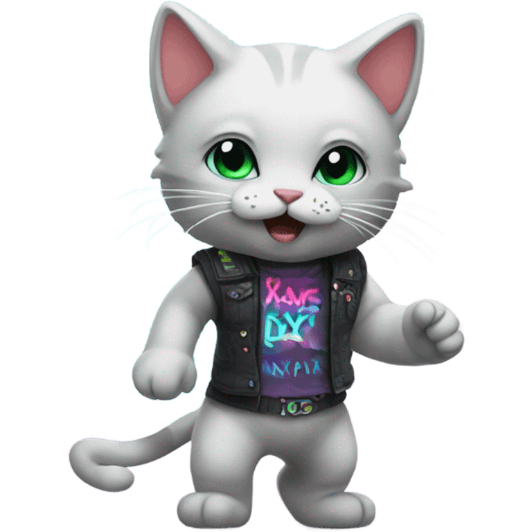 rave kitty emoji