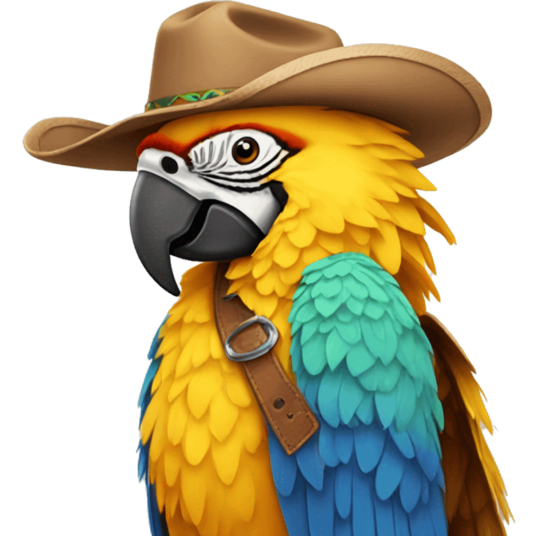 macaw with cowboy hat  emoji