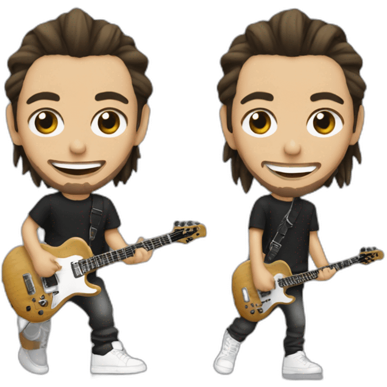 Tom kaulitz avec se guitare emoji