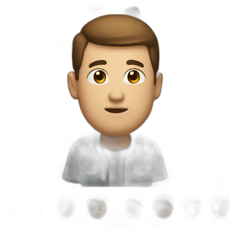 stocky man with round face, short brown hair, nose ring emoji