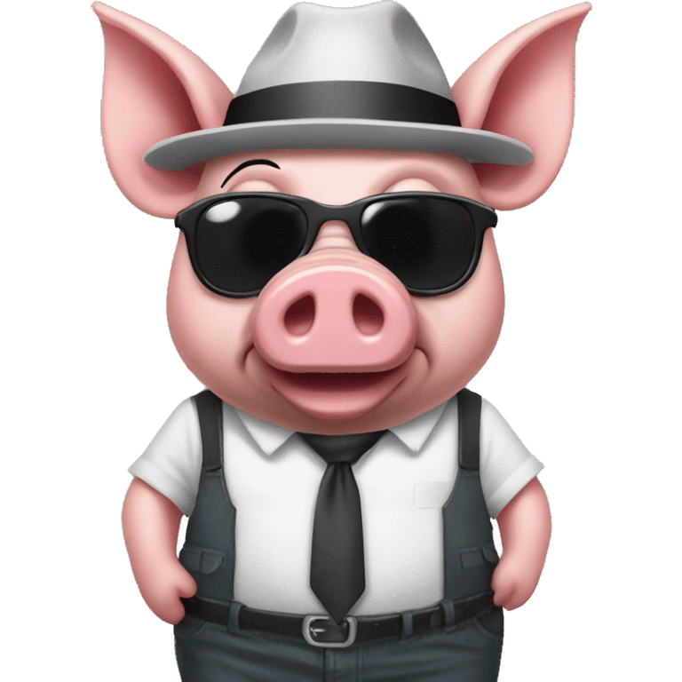 Gangster pig emoji