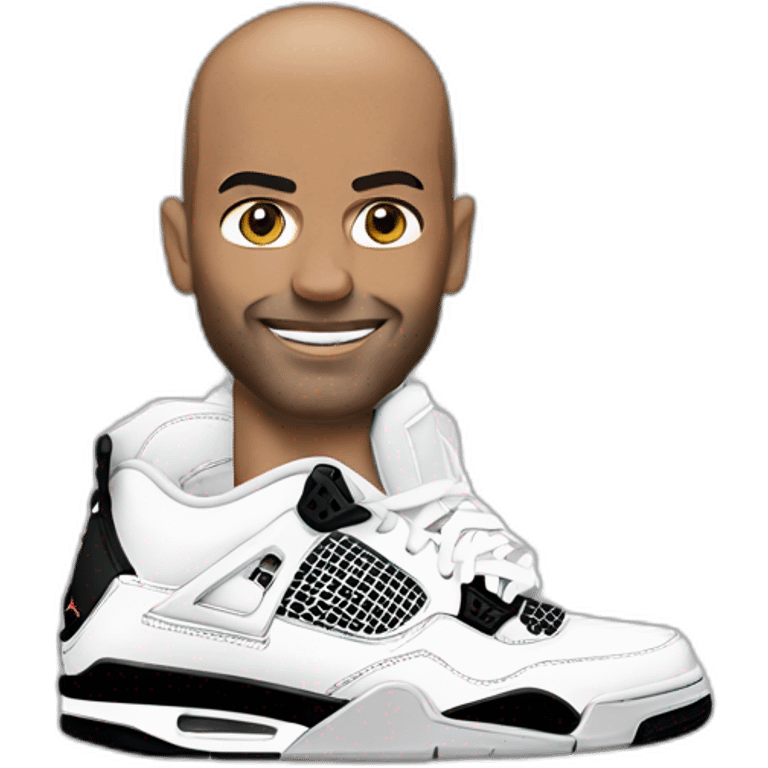 zidane with jordan 4 sneakers on his face emoji