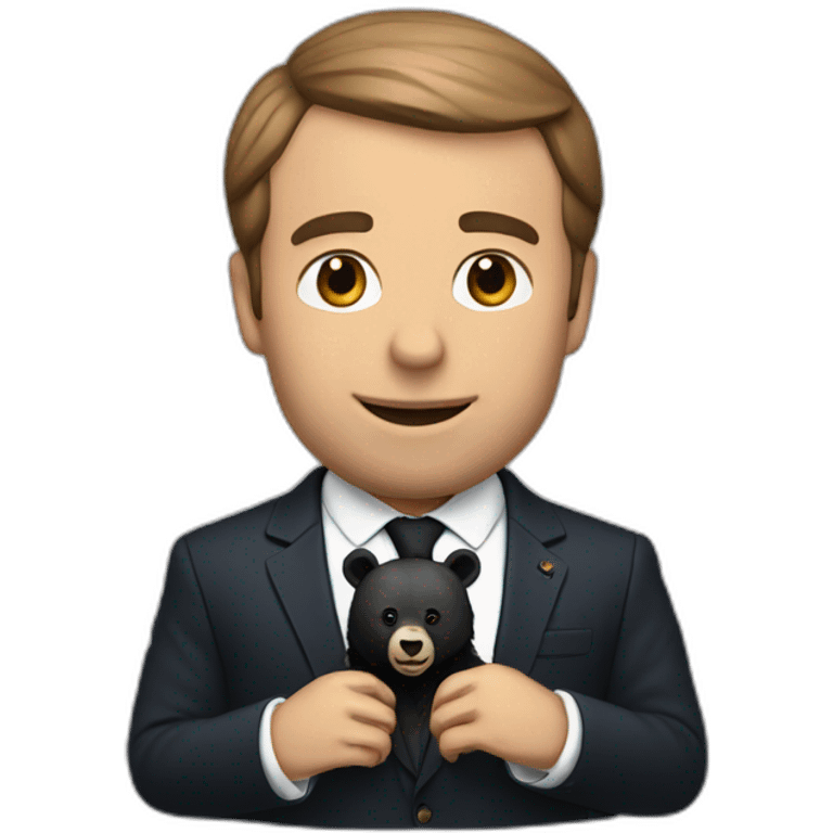 Macron with a bear emoji