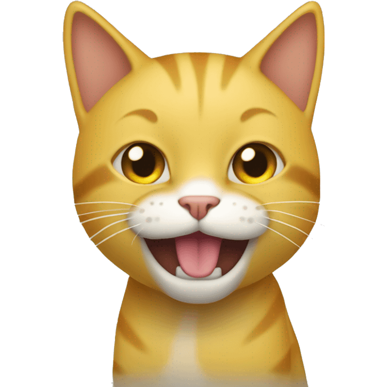 Un gato amarillo enojado , agitando las garras  emoji