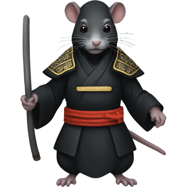 Black rat as shogun emoji