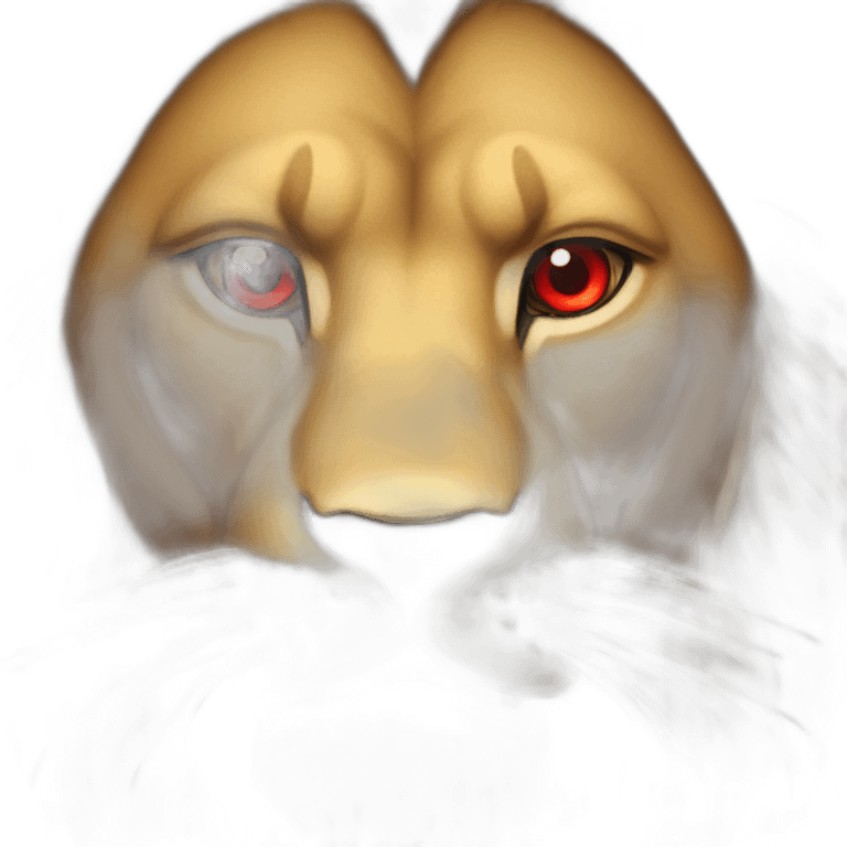 lion angry red eyes emoji