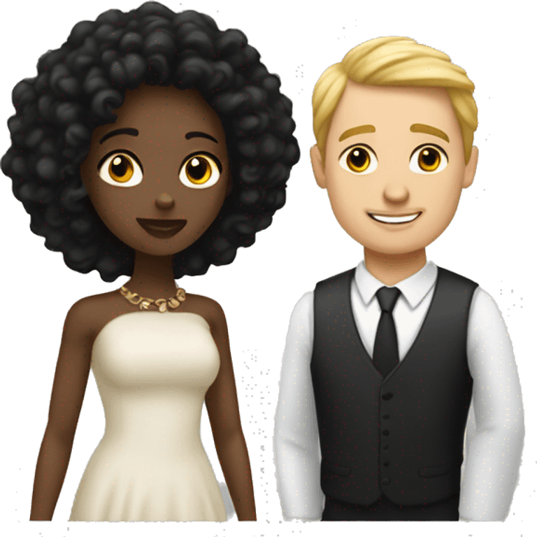 Black woman and white man emoji romance  emoji