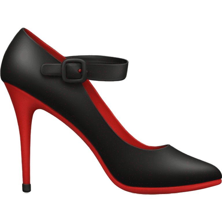 Black high heels with red bottom soles emoji