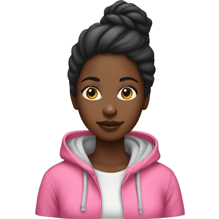 black girl wi the pink hoodie emoji