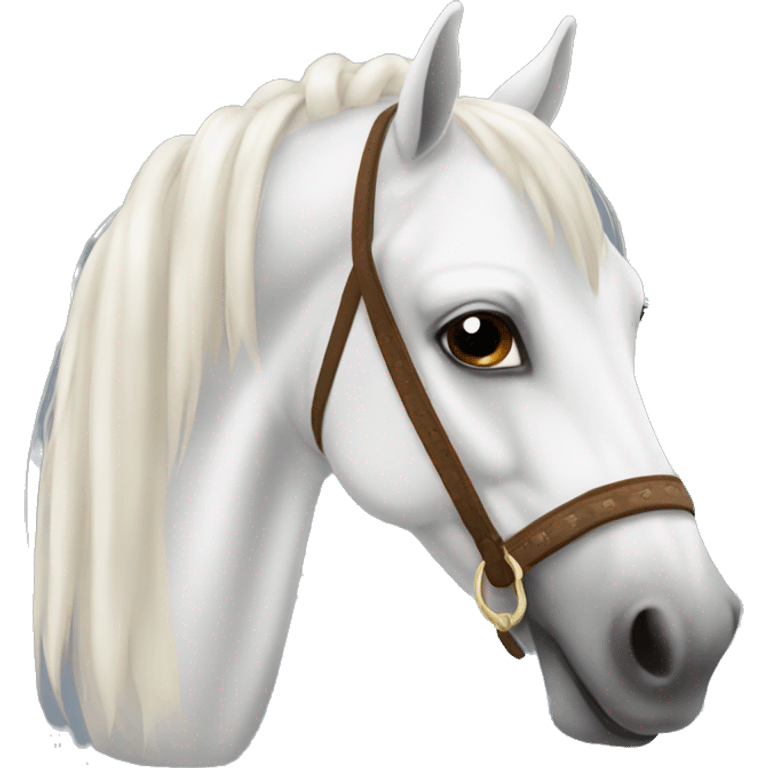 Caballo blanco con crin larga emoji