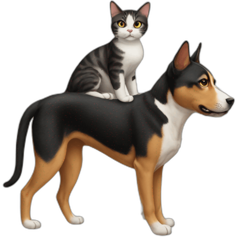 cat on a dog emoji