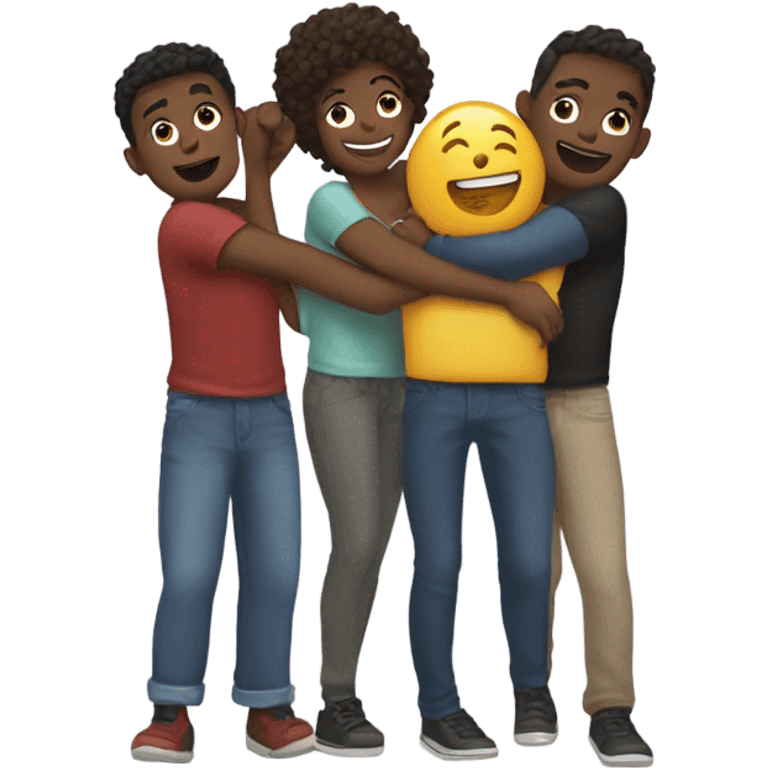 Four friends arms around each other emoji