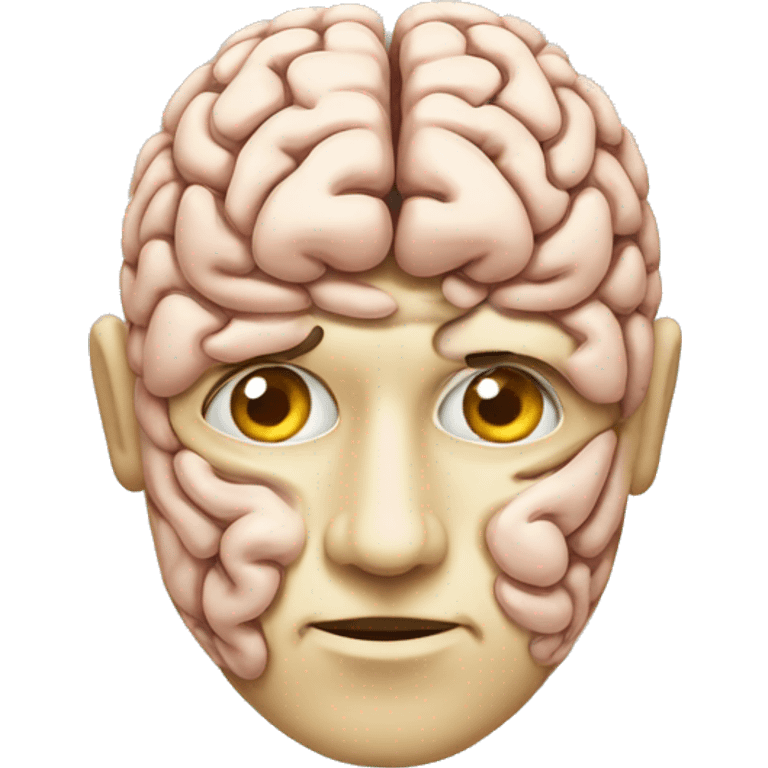 a brain and a head emoji