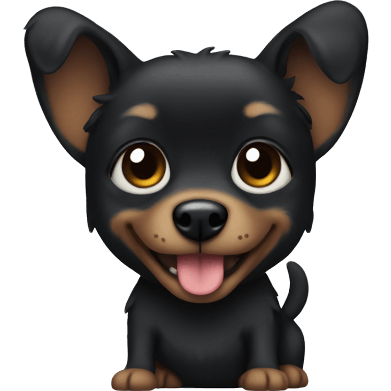 black tiny dog  emoji