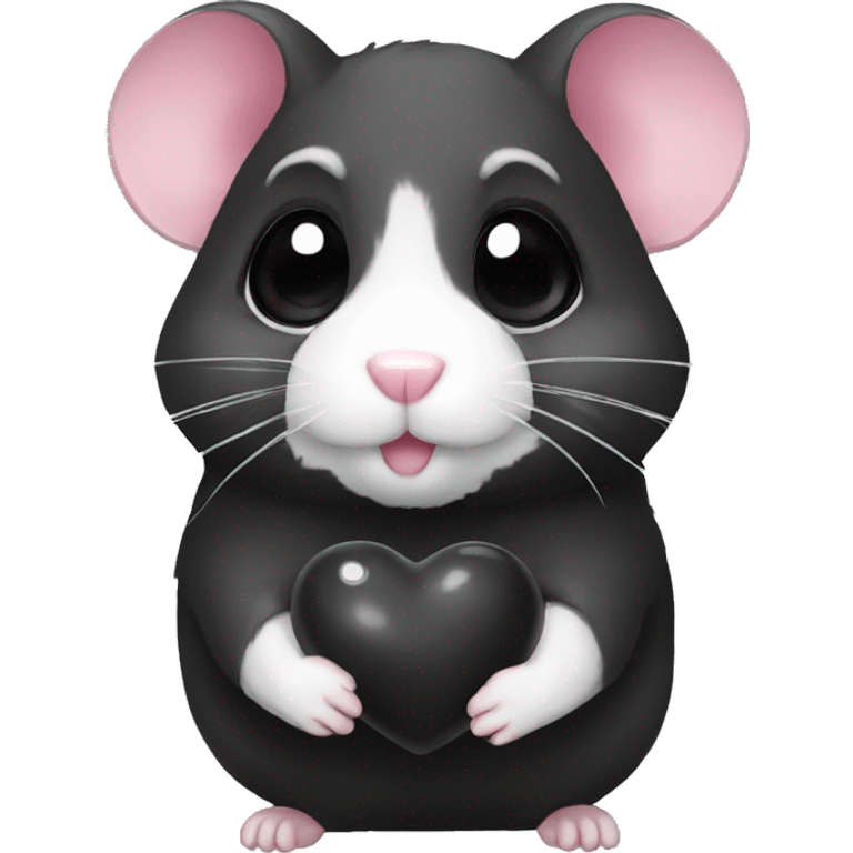 Black heart hamster emoji