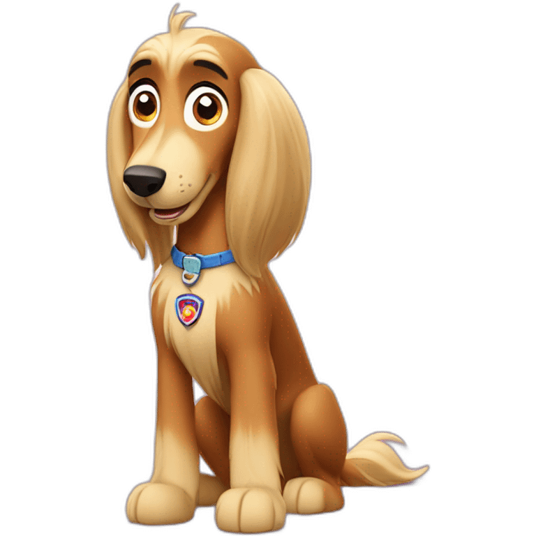 Afghan Hound in paw patrol emoji