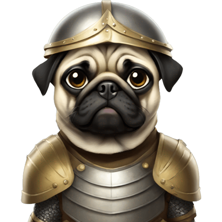 pug in protective armor emoji