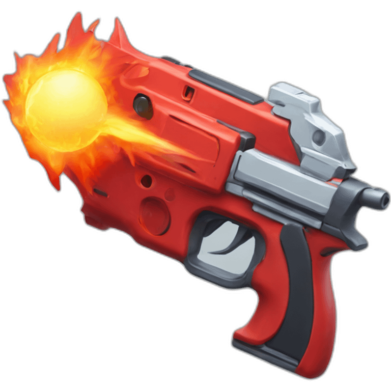 Red Fire Gun with Ice ball emoji