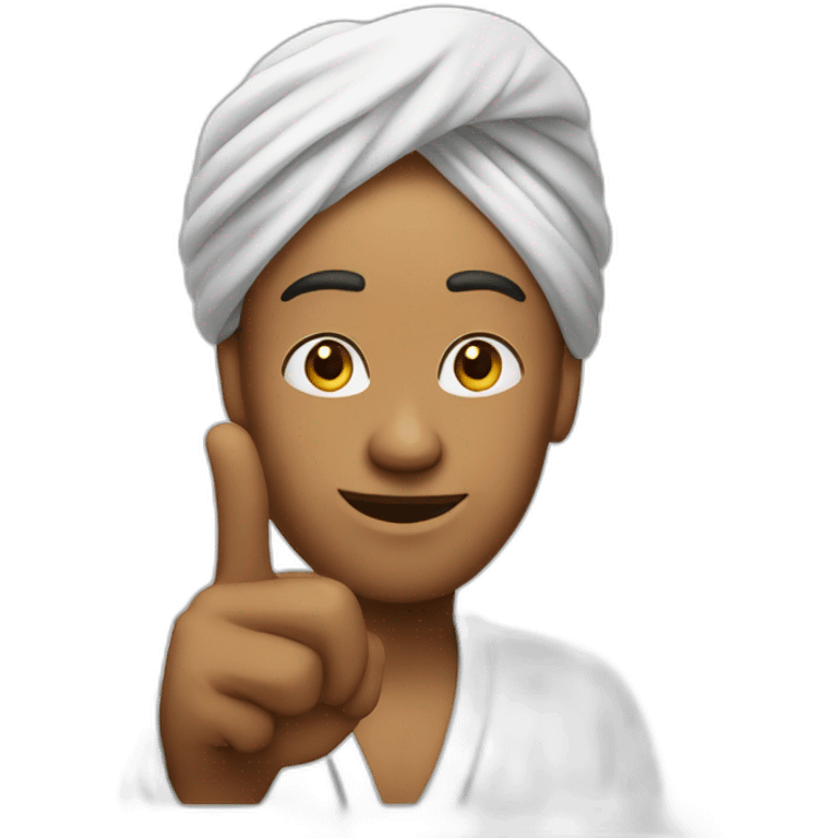 guy in turban pointing finger up emoji