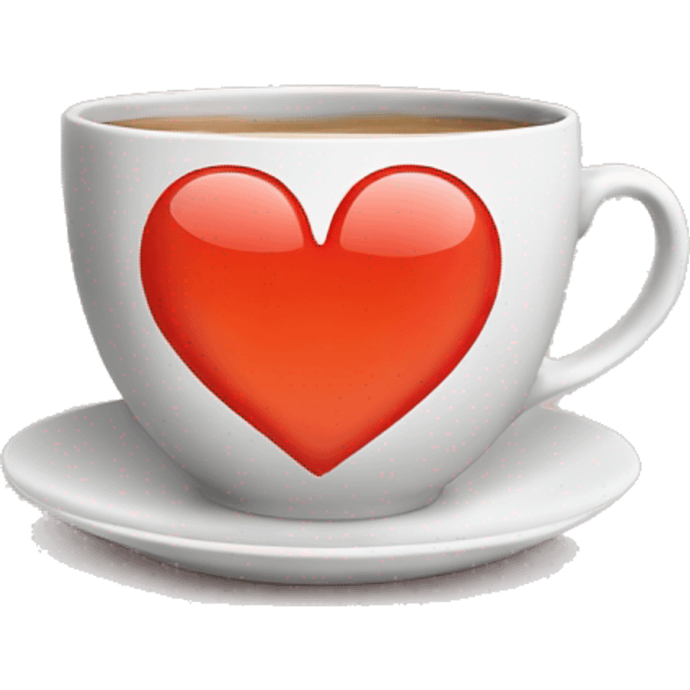 A cup of tea with attached heart in aesthetic way emoji