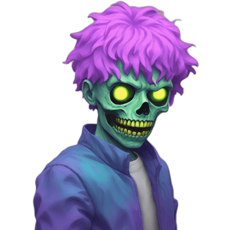 Vaporwave person, half zombie  emoji