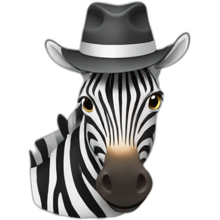 zebra with hat emoji