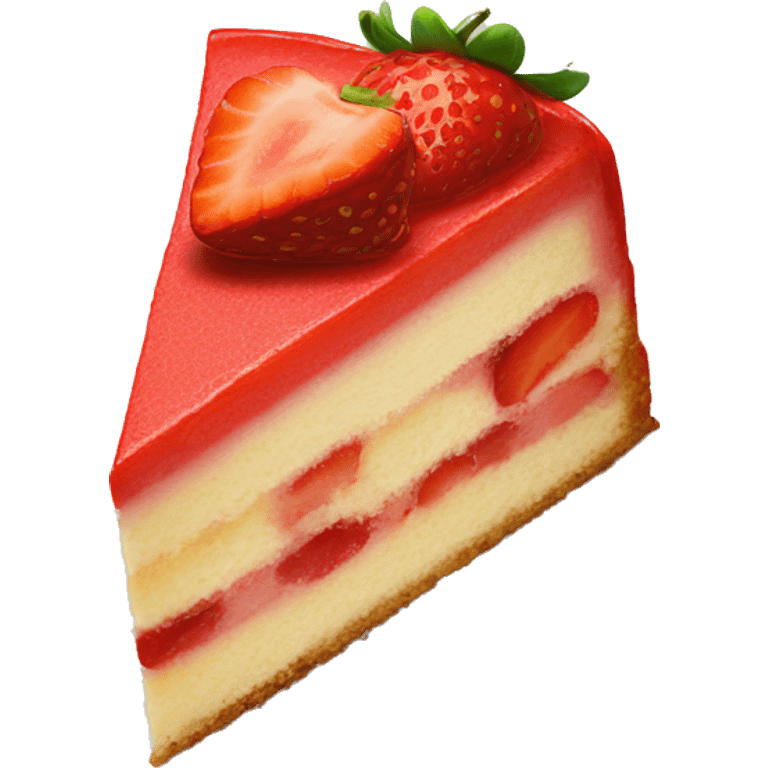 One slice of strawberry cake emoji