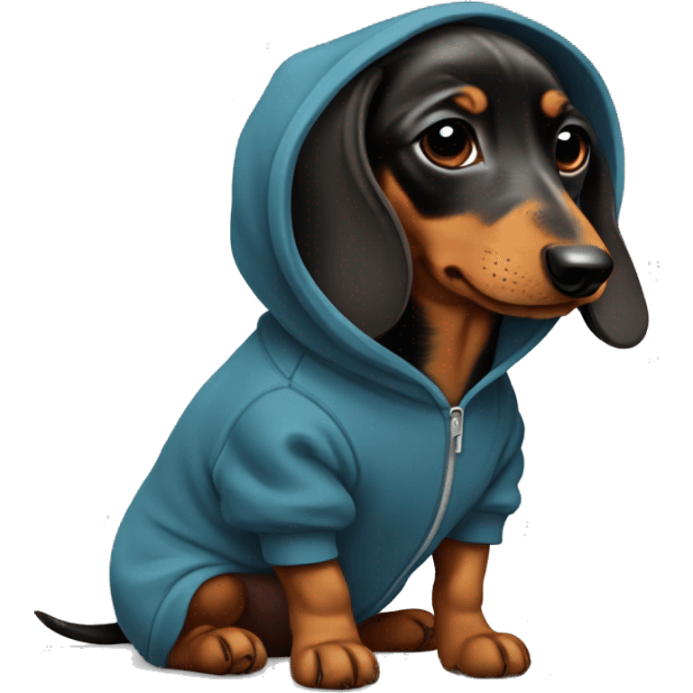 dachshund puppy with hoodie emoji