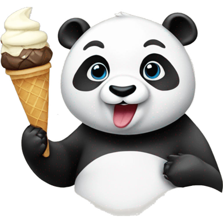 panda with ice cream emoji