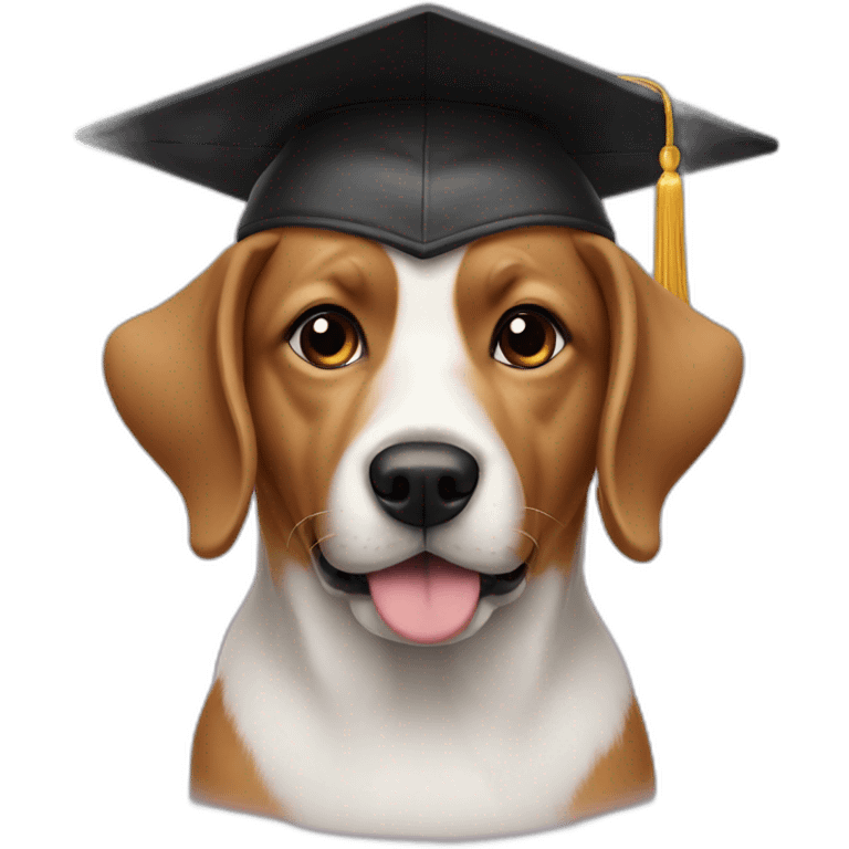 Dog in mortarboard emoji