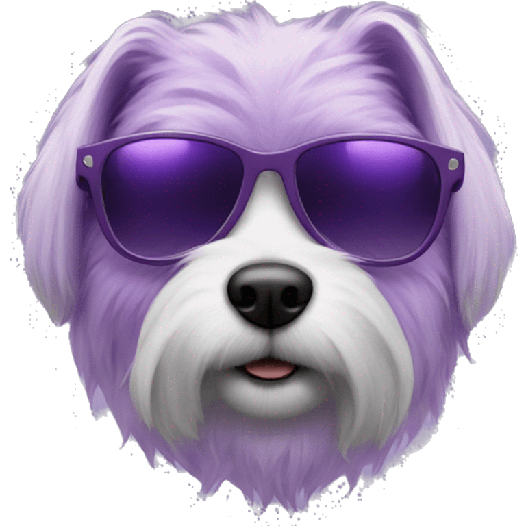 purple fur dog with purple sunglasses emoji