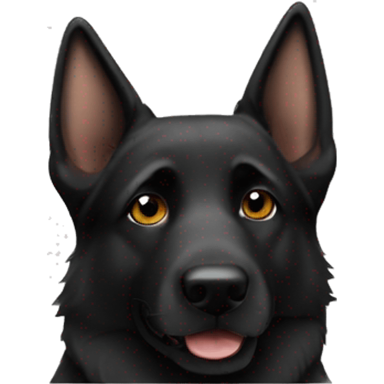 Black German Shepard bend ear emoji