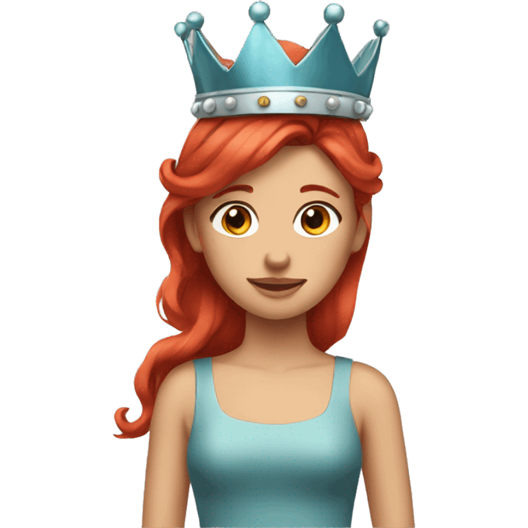 Girl with Red hair and crown emoji