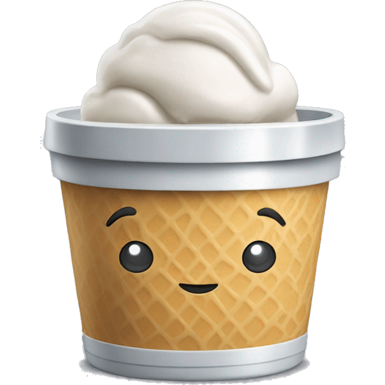 Realistic ice cream bucket isolated. emoji