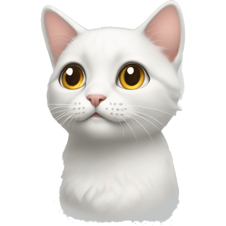 Cat  white cute  emoji