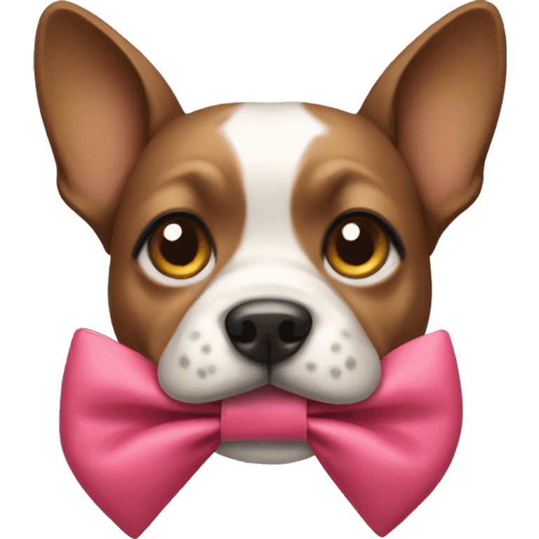 Dog wearing bow emoji