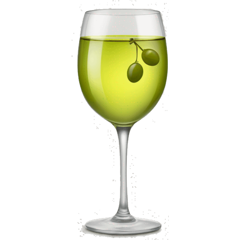 white wine glasses with olive emoji